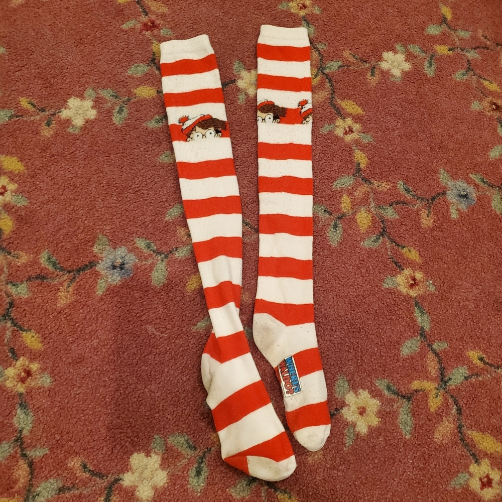 Adult Where's Waldo Knee Socks
